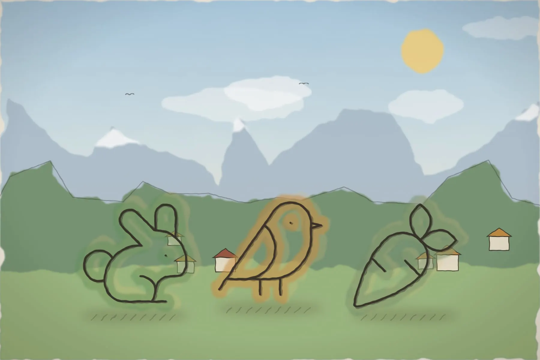 Mini-zoo cu iepuri, capre pitice și măgăruși (ilustrație)